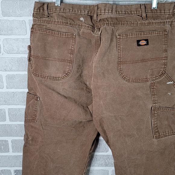 Dickies Brown Canvas Work Pants Painters Fashion Work Wear Men's Size 42 x 30 - Picture 13 of 16